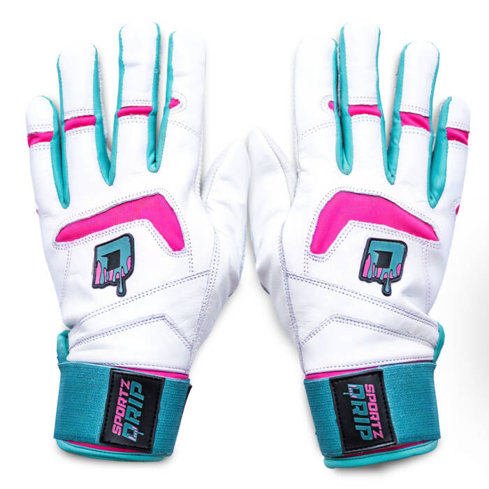 Sportz Drip Batting Gloves (White/Pink)