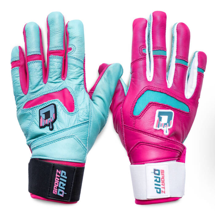 Sportz Drip 'Clash' Batting Gloves (Pink/Teal)