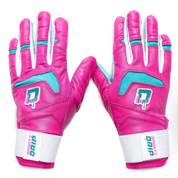 Sportz Drip Batting Gloves (Pink/Teal)