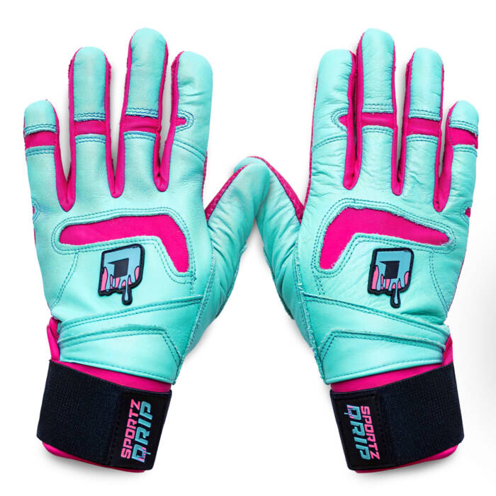 Sportz Drip Batting Gloves (Teal/Pink)