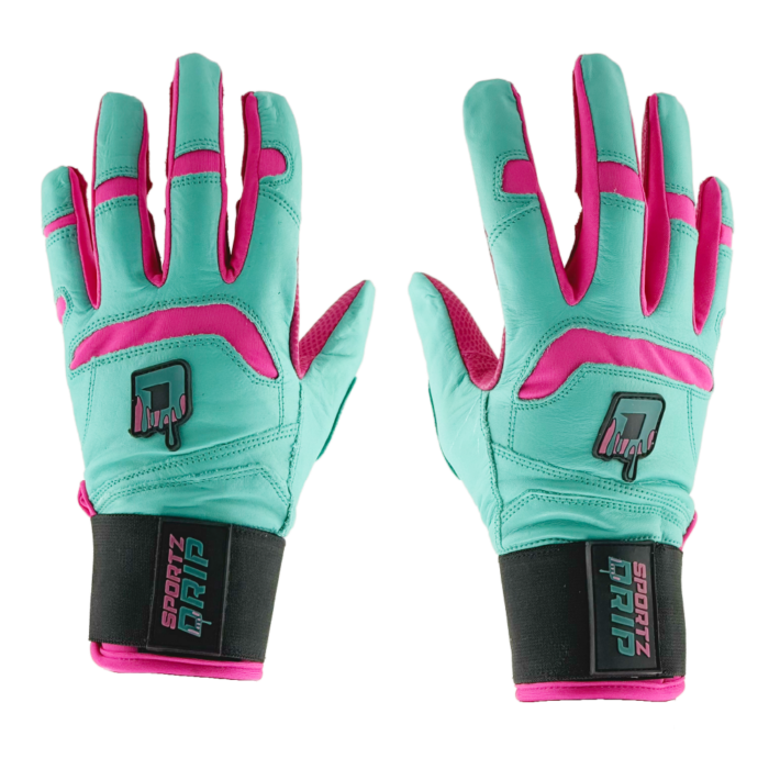 Sportz Drip Batting Gloves (Teal/Pink)